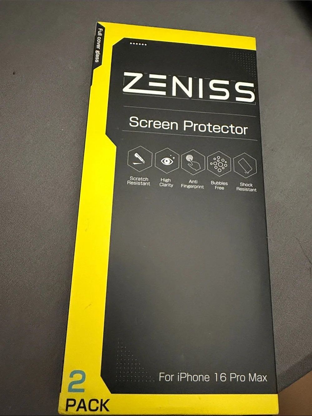 Yellow/Black Screen Protector for iPhone 16 Pro Max - 2 Pack